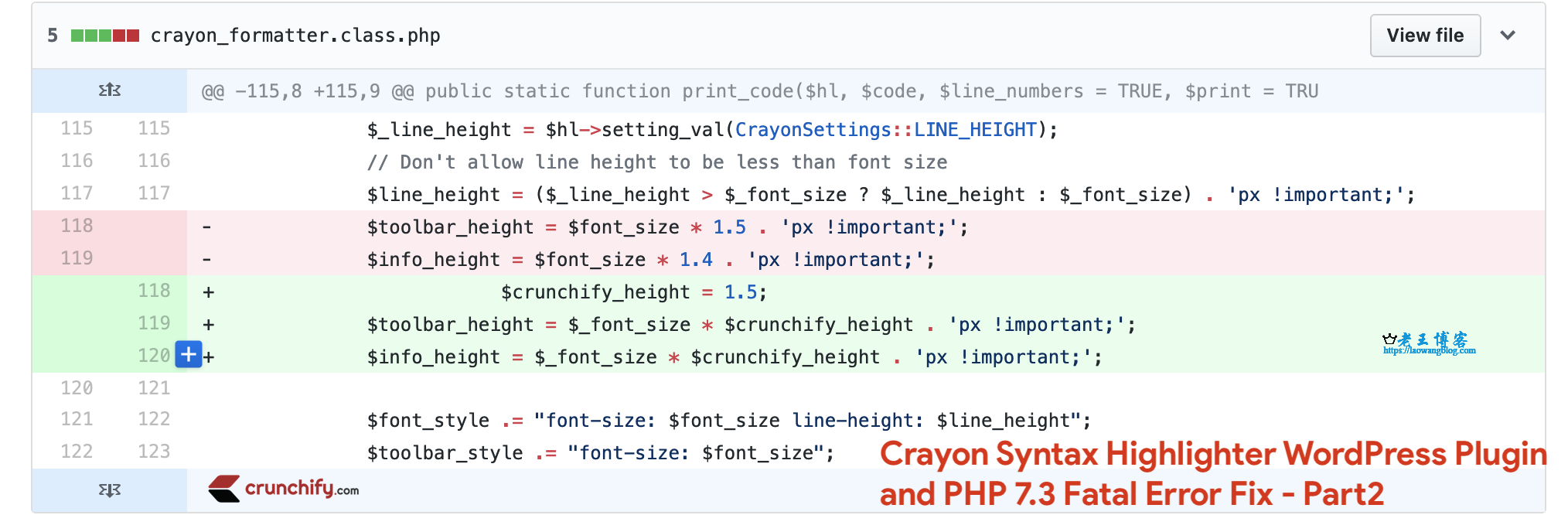 Crayon Syntax Highlighter 在新版本 PHP 下出现错误(Fatal Error)的解决办法