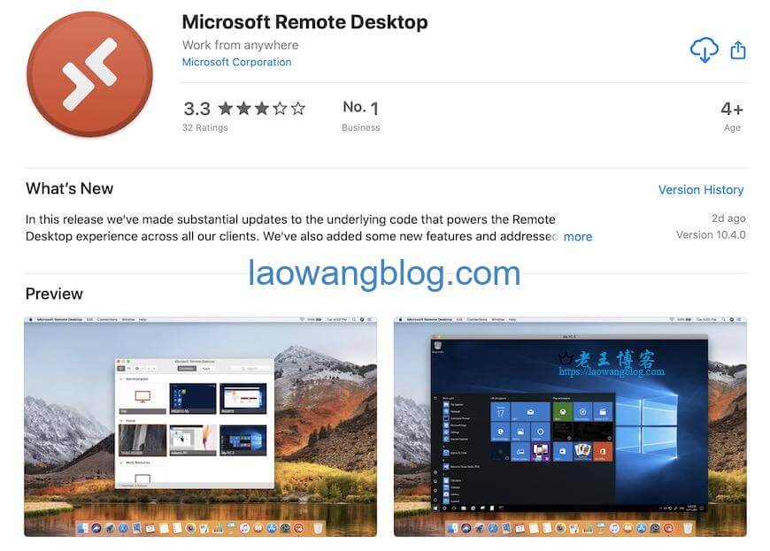 Microsoft Remote Desktop:免费的 mac 远程桌面连接 Windows 软件 - 老王博客